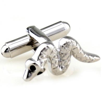 Silver Slithering Sneaky Snake Cufflinks.jpg